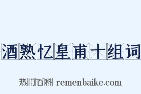 酒熟忆皇甫十组词是什么意思的图片